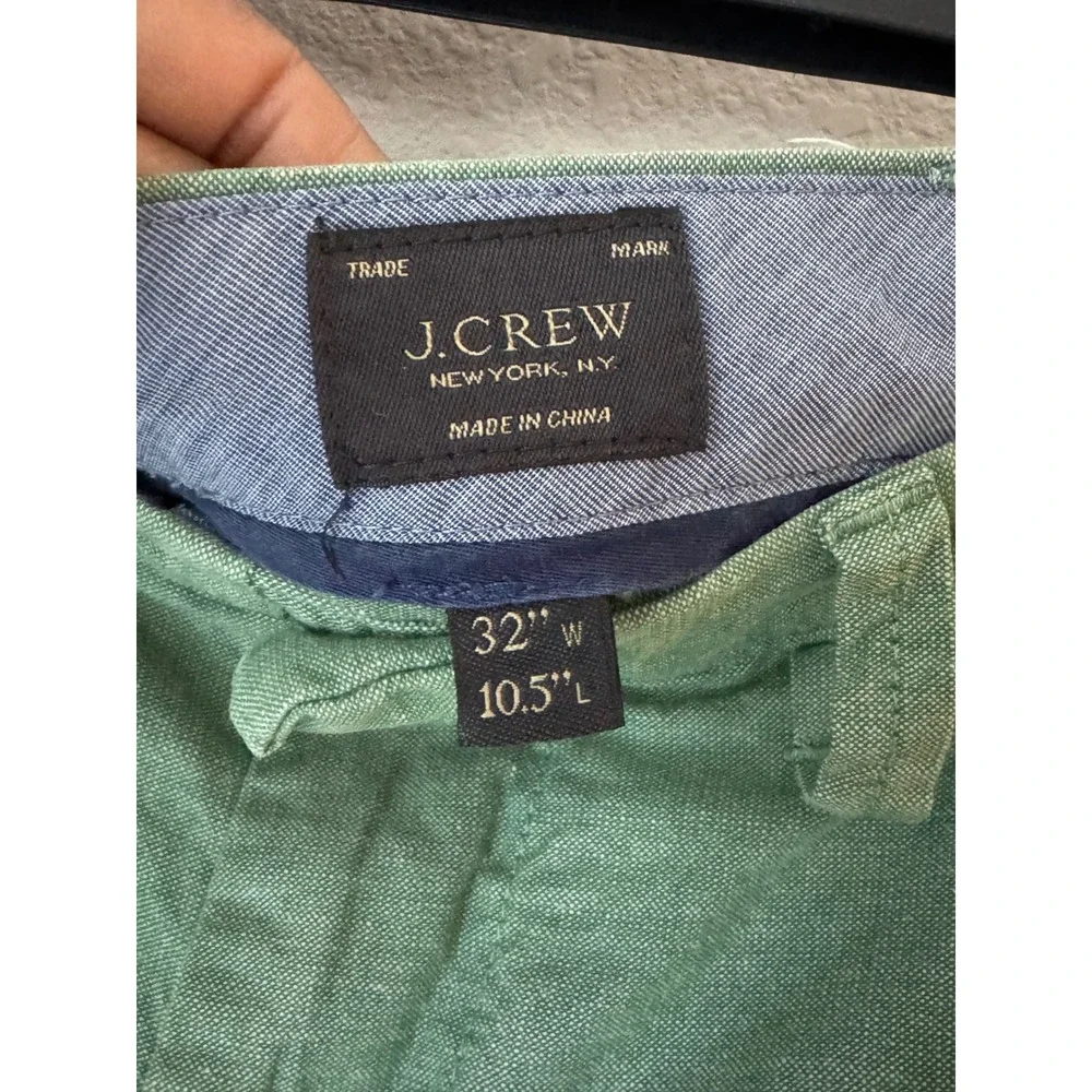 J.Crew Mens Green Heathered Chino Shorts Size 32W 10.5L Casual Summer Classic